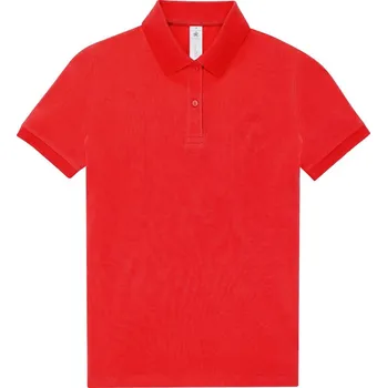 Dámské tričko B&C Collection Dámské piqué polo z těžké bavlny - XXL red