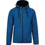 Kariban Pánská melanžová pletená fleecová bunda s kapucí - XL light royal blue melange