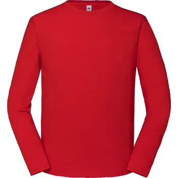 Pánské tričko Fruit of the Loom Pánské tričko z těžké bavlny s dl. rukávem - S red