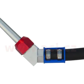 Auto-moto závitová spojka, hadice-trubka, 45 st, hadice redukovaná G10 (12.7 mm), trubka 5/8" (15.87 mm)