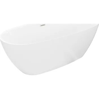 Vana Volně stojící vana Mexen Luvo Slim 170 x 75 cm, bílá, přepad kartáčovaný nikl - 52801707500-97