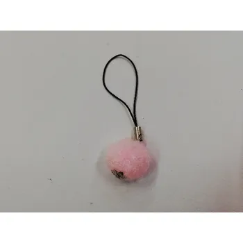 Přívěsek na mobil - bambulka - světle růžová