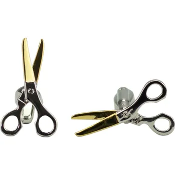 Manžetový knoflíček Manžetové knoflíčky stříbrno zlaté nůžky