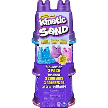 kinetický písek Kinetic Sand tři kelímky třpytivého písku