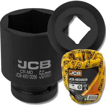 Klíč JCB Hluboká rázová hlavice 1", 56 mm, 6hranná, Cr-Mo