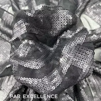 Flitrový tyl elastický antracitový