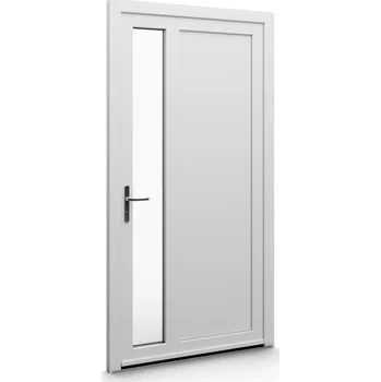 Vchodové dveře ALUPLAST Plastové jednokřídlové hlavní vchodové dveře zlatý dub/bílé 11 Otvírání: Pravé, Šířka v cm: 85, Výška v cm: 200