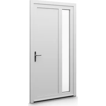 Vchodové dveře ALUPLAST Plastové jednokřídlové hlavní vchodové dveře zlatý dub/bílé 12 Otvírání: Pravé, Šířka v cm: 85, Výška v cm: 200