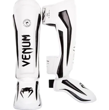 Chránič holeně pro bojový sport Chrániče holení a nártů Venum Elite - White/Black Velikost: XL