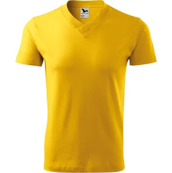 Pánské tričko V-neck tričko unisex žlutá XXL