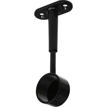 Nábytkové kování Držák šatní tyče kulatý 2 uzavřený o 25 mm, zamak černý