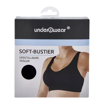 Podprsenka under2wear Podprsenka Soft s nastavitelnými ramínky, černá XL