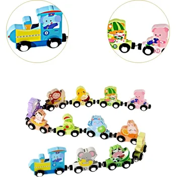 Dřevěná hračka THE STYLE SUTRA Dřevěná vlaková souprava Zodiac vozidla pro děti