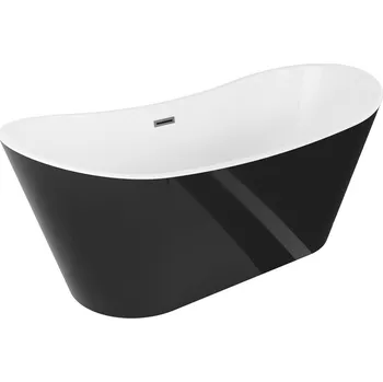 Vana Volně stojící vana Mexen Montana 180 x 90 cm, bílá/černá, přepad v barvě gun metal - 52011809075-95