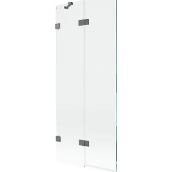 Vanová zástěna Vanová zástěna Mexen Lunar 2-křídlá levá 80 x 150 cm, průhledná, stříbrná - 897-080-100-95-00-L