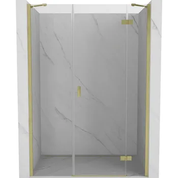 Sprchové dveře Sprchové dveře Mexen Mist-H s pravými panty 155 cm, průhledné, kartáčované zlato - 8A5-155-001-55-00-P