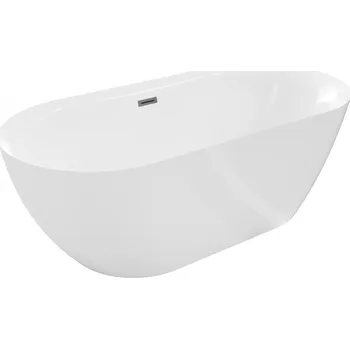 Vana Volně stojící vana Mexen Roxy 170 x 80 cm, bílá, přepad v barvě gun metal - 51201708000-95