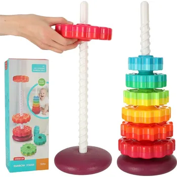 ostatní stavebnice Duhová věž s pyramidou a spirálou na stohování