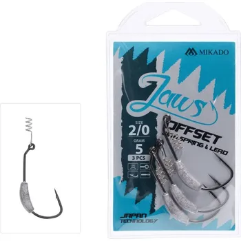 3ks - Háček Mikado Jaws Offset Hlavičky Se Zátěží Velikost 4/0