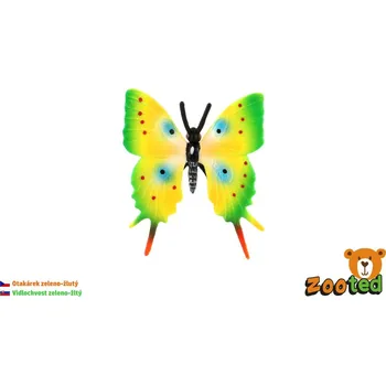 Hračka Motýl tropický Papilio/otakárek zeleno-žlutý zooted plast 5,5cm v sáčku