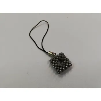 Přívěsek Přívěsek na mobil z korálků - čtverec s dírou 1,5cm - šedý