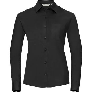 Pánská košile Russell Collection Popelínová halenka s dlouhým rukávem - 4XL black (11936F00214)