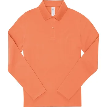 Dámské tričko B&C Collection Dámské piqué polo z těžké bavlny s dlouhým rukávem - XL amalfi coral