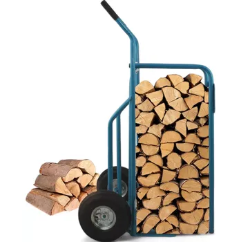 Dvoukolový ruční vozík Přepravní vozík 2v1 s ocelovou lopatou modrý