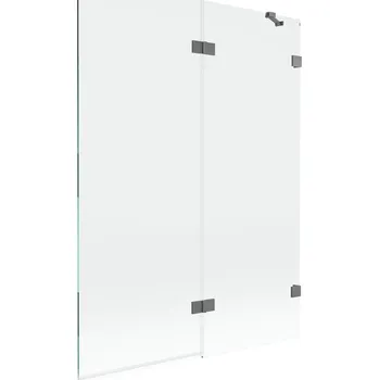 Vanová zástěna Vanová zástěna Mexen Lunar 2-křídlá pravá 130 x 150 cm, průhledná, stříbrná - 897-130-100-95-00-P