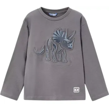 Chlapecké tričko Chlapecké triko dlouhý rukáv Dinosaur Mayoral 4089-43 šedé velikost 122