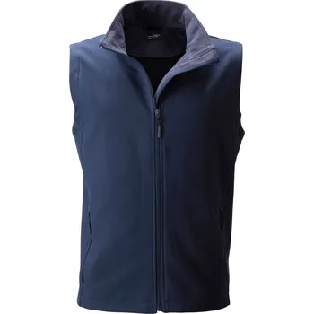 Pánská vesta James & Nicholson Pánská 2-vrstvá promo softshellová vesta - XXL navy/navy