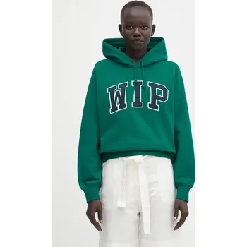 Dámské oblečení Mikina Carhartt WIP Hooded WIP Sweat dámská, zelená barva, s kapucí, s aplikací, I034719, L, 67X