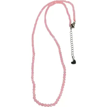 Náhrdelník Ulexitový růžový náhrdelník z fazetovaných kuliček 3 mm s ocelí