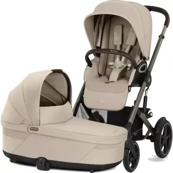 Kočárek CYBEX Talos S Lux + Cot S 2026 Almond Beige (Taupe Frame)