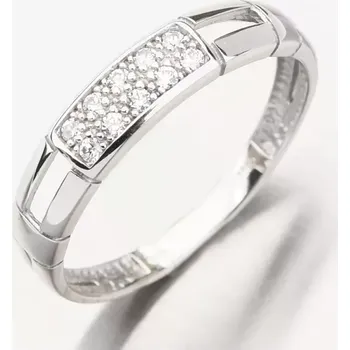 Šperk Prsten z bílého zlata se zirkony DZ2033B-ZIR velikost 49