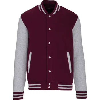 Dámská větrovka Kariban Unisex college bunda "Teddy" - XS wine/oxford grey