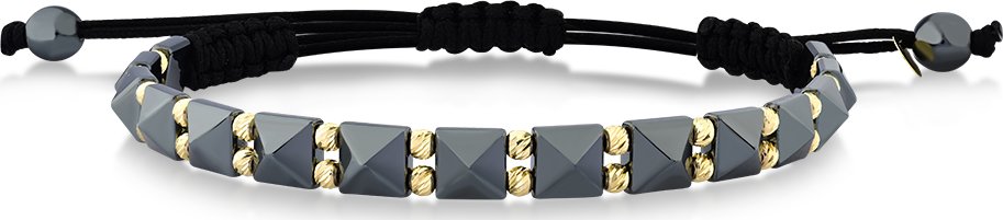 Lillian Vassago Šňůrkový náramek s hematity a zlatými kuličkami LLV07-GB010