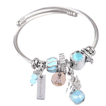 Náramek Náramek Ilana Andělská křídla modrá - Náramek s přívěsky