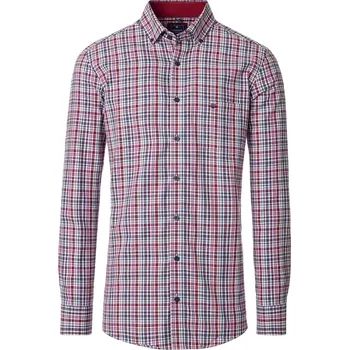 Pánská košile Velká pánská kostkovaná košile s dlouhým rukávem Redmond 252005111-500 červeno-modrá (5XL)