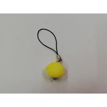 Přívěsek na mobil - bambulka - žlutá