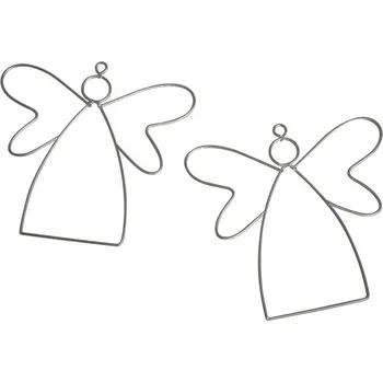 Vánoční dekorace Drátěný polotovar - anděl - 13x12cm - 2ks vánoční tvoření