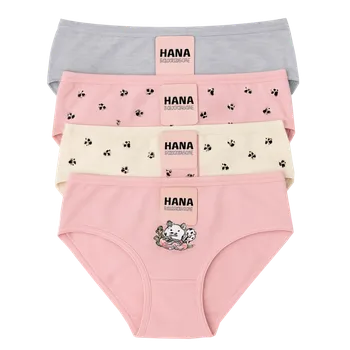 Kalhotky Numberoplus Dětské bavlněné kalhotky Hana - Tlapka MD01 (Balení/4ks) Velikost: 8-10 let (128-140)