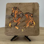 Li-Go 4070/DUB2 - LED Stolní dekorace LED/12W/230V 19x19 cm dub/Kůň
