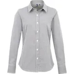 Premier Popelínová kostkovaná halenka s dlouhým rukávem - M black/white