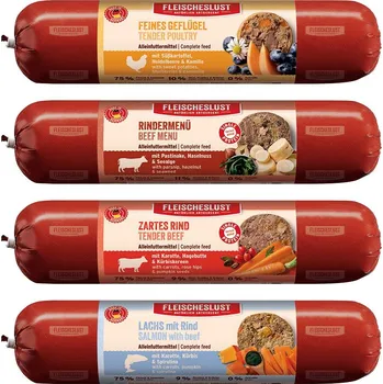 Krmivo pro psa 12x800g Fleischeslust - míchané balení (4 druhy)