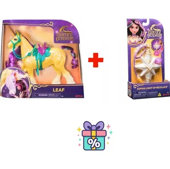 Výhodný set: Jednorožčí akademie česací jednorožec Květka 28 cm + náhrdelník s prstenem