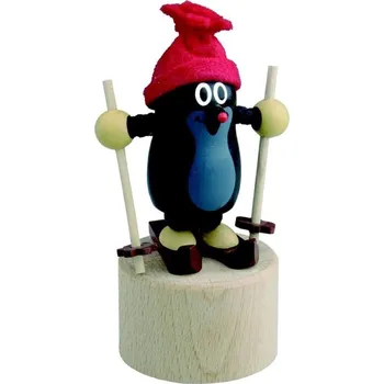 Mačkací figurka Krtek na lyžích