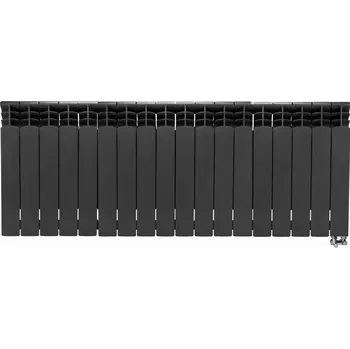Radiátor Deskový HLINÍKOVÝ radiátor G500F 23-segmentový GRAPHITE PRAVÉ rohové připojení (SADA) e42292