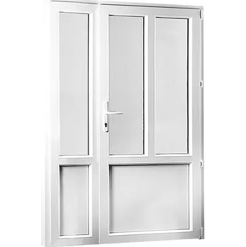 Vchodové dveře SKLADOVÁ-OKNA.cz POŠKOZENÉ!!! Vedlejší vchodové dveře dvoukřídlé, pravé, REHAU Smartline+ 1280 x 2080 mm Bílá