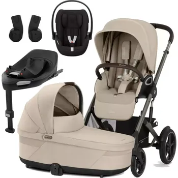 Kočárek CYBEX Set Talos S Lux + korba + autosedačka + základna + adaptéry ZDARMA 2026 Almond Beige (Taupe Frame)